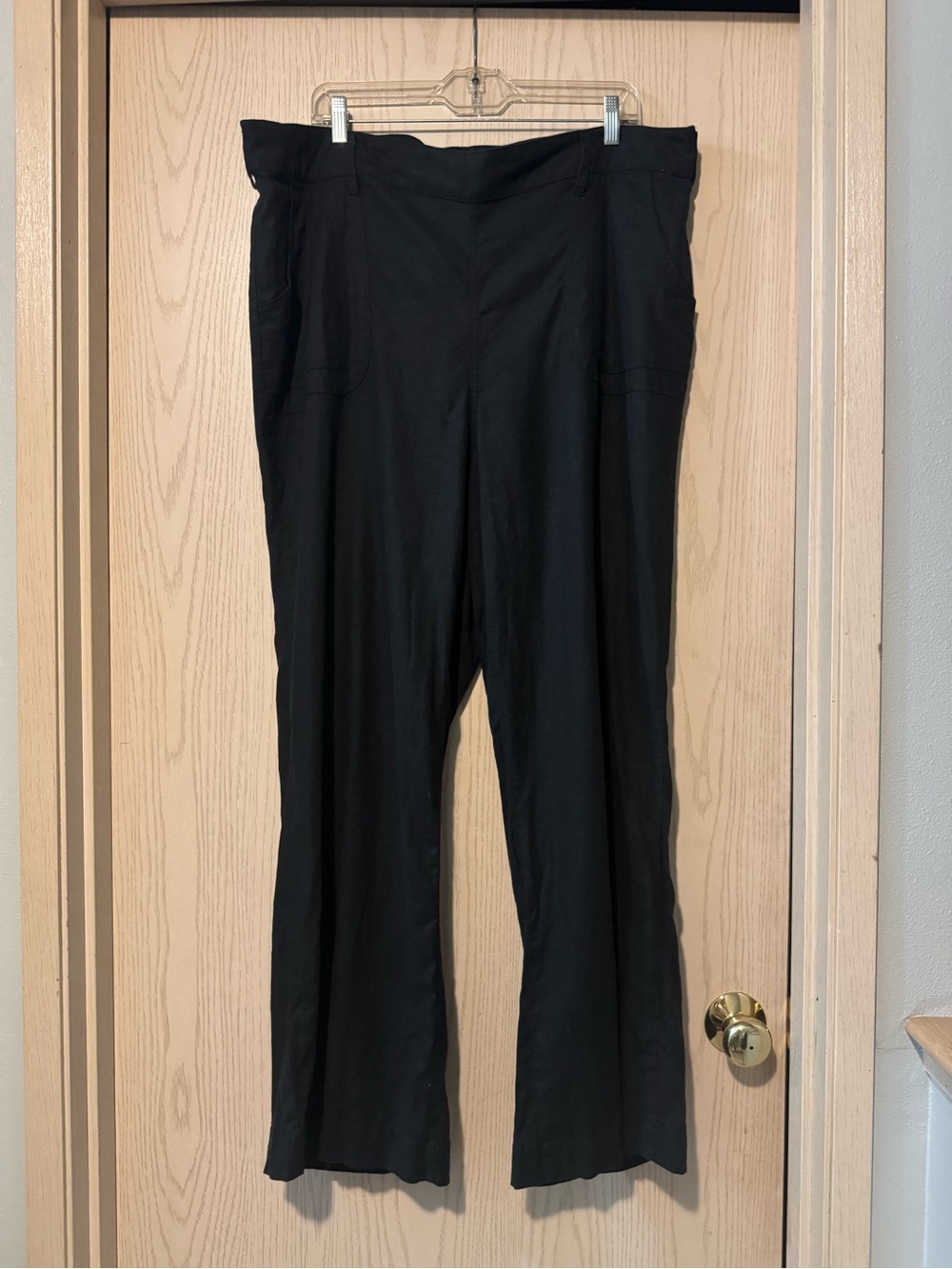 Torrid Black Linen Blend Wide Leg Elastic Waist Pants size 20 (2X)